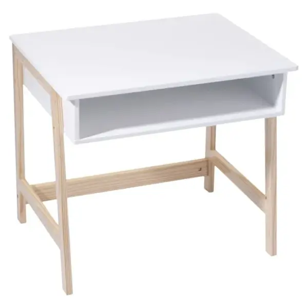 Bureau En Bois Enfant Douceur - L. 58 X H. 52 Cm - Blanc