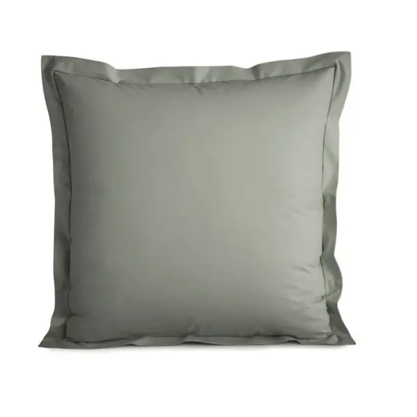 Taie Doreiller Percale De Coton Peigné -julian Ardoise - 65 X 65 Cm Volant Plat Piqué