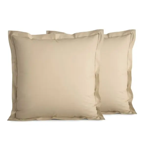 Taie Doreiller Percale De Coton Peigné -julian Lin - 65 X 65 Cm Volant Plat Piqué