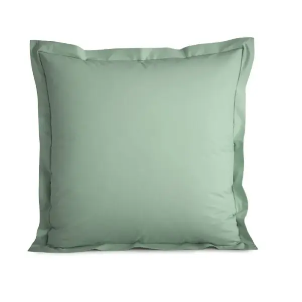 Taie Doreiller Percale De Coton Peigné -julian Céladon - 65 X 65 Cm Volant Plat Piqué