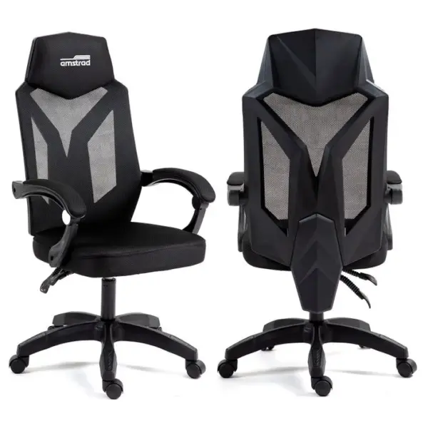 Fauteuil Gamer Ou Bureau Ams-210-black Tissu Type Mesh - Coloris Noir