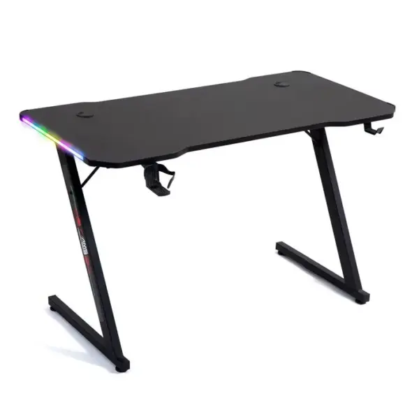 Bureau Gamer Gamerdesk 120z-led Retroéclairage Rgb - 1m20 - Style Carbone - Télécommande