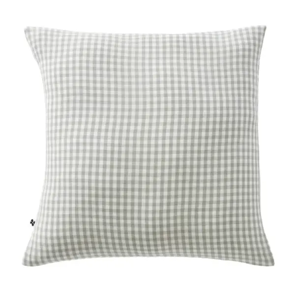 Taie Doreiller Gaze De Coton Imprimé Vichy Vert 60x60 Cm