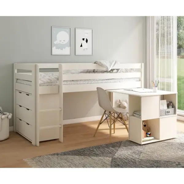 Bureau Avec Rangement Pour Lit Blanc Jade