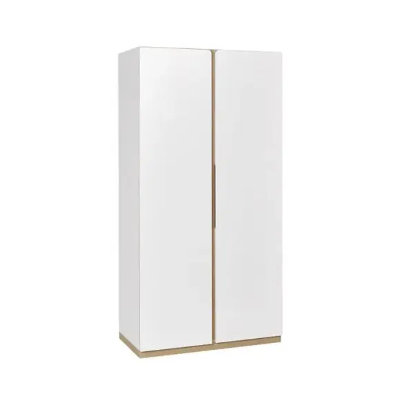 Armoire 2 Portes Blanc Et Chêne Clair Prado