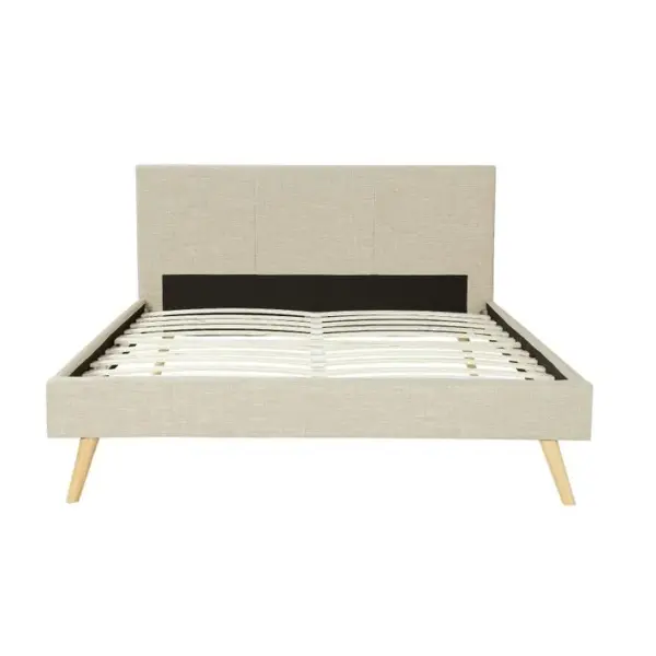 Cadre De Lit Lodi Avec Sommier À Lattes - Beige, Largeur - 140 Cm