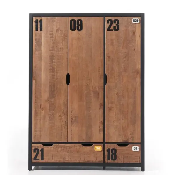 Armoire 3 Portes Bois Naturel