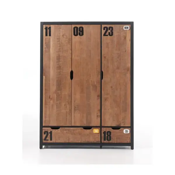 Armoire 3 Portes Bois Naturel