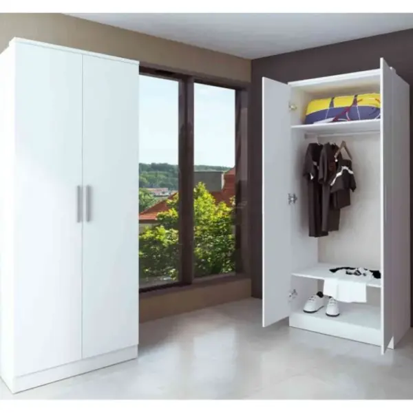 Armoire 2 Portes Blanc