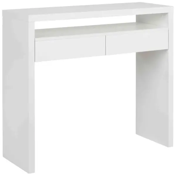 Bureau Coulissant Avec Tiroirs Blanc