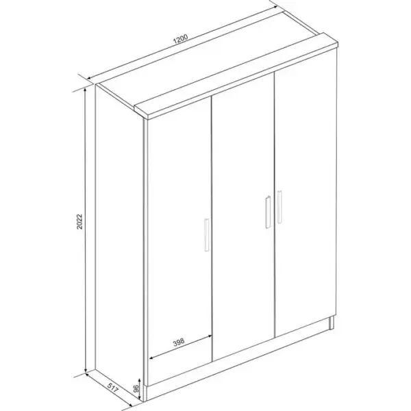 Armoire 3 Portes En Bois Blanc