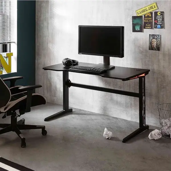 Bureau Gaming Sans Rangement Noir