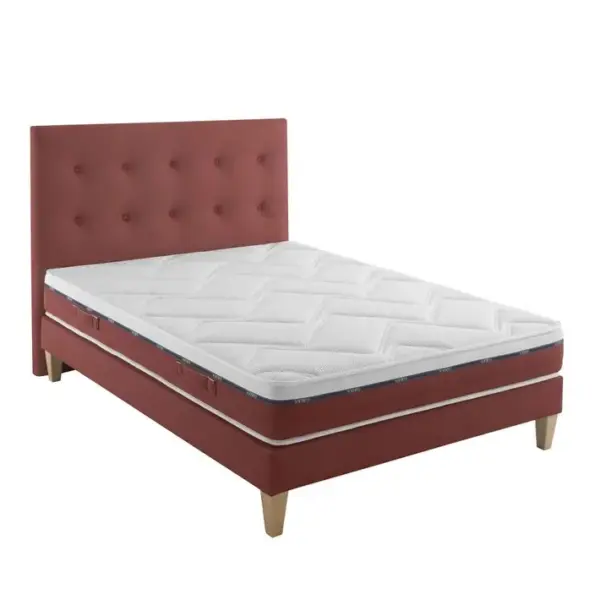 Ensemble Matelas Latex, Sommier, Pieds Et Tête De Lit Crépuscule 600 Soutien Mi-ferme 140 X 190