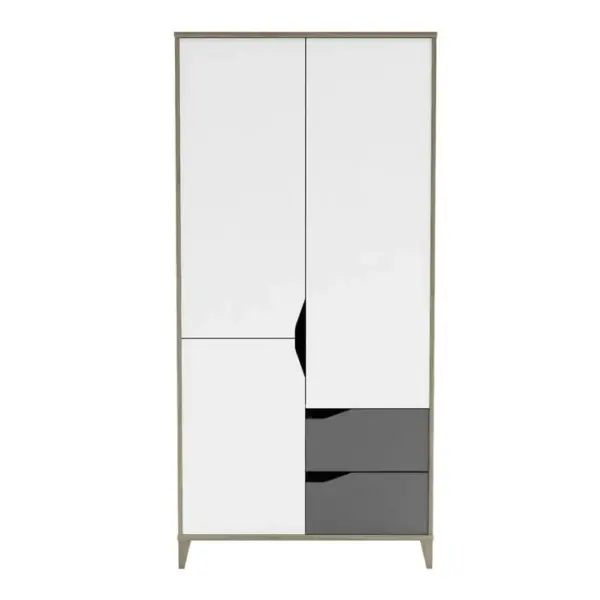 Armoire 2 Portes 2 Tiroirs Blanc