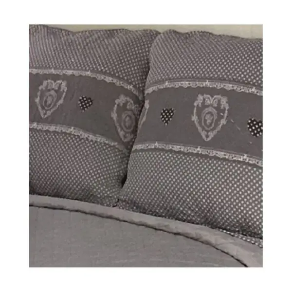 Couvre Lit Amoureux Gris - 230x250 Cm - 2 Places