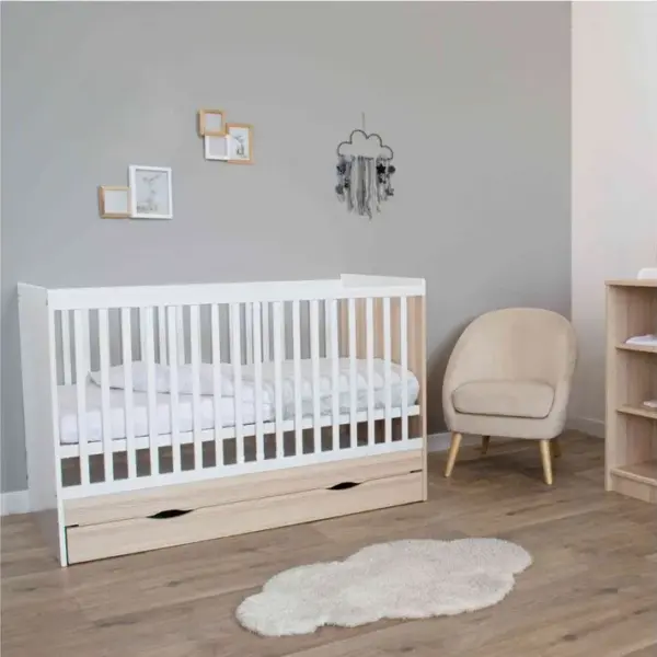 Tiroir De Lit Bébé En Bois Blanc Java