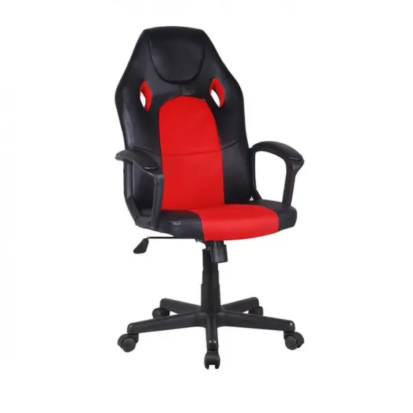 Fauteuil Gaming Rouge Et Noir En Simili Avec Assise Réglable - Glitch