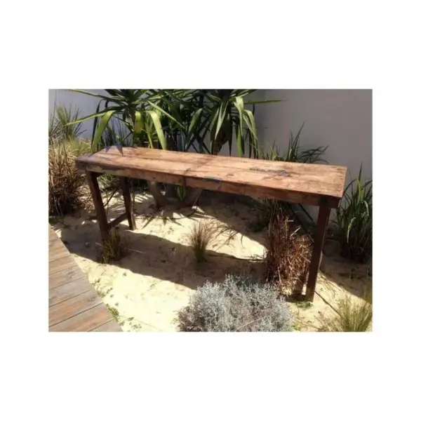 Vintage - Console Ancienne En Bois Marron L170