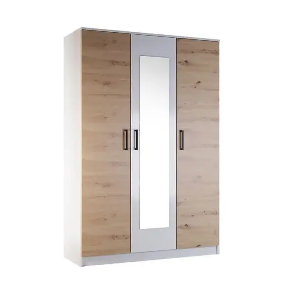 Hayato - Armoire - Bois Et Blanc - 135 Cm