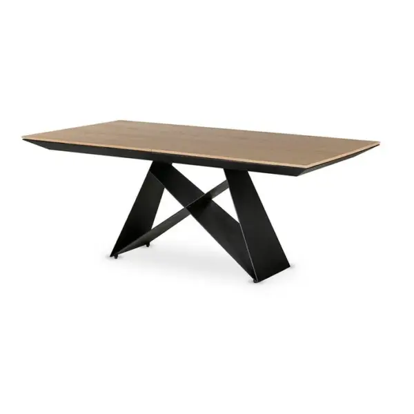 Capriccio - Table à Manger - Extensible - Bois Et Noir - 4 à 10 Personnes