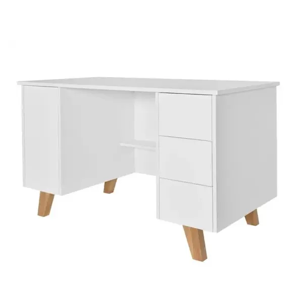 Bureau 3 Tiroirs 1 Porte Zara - Blanc