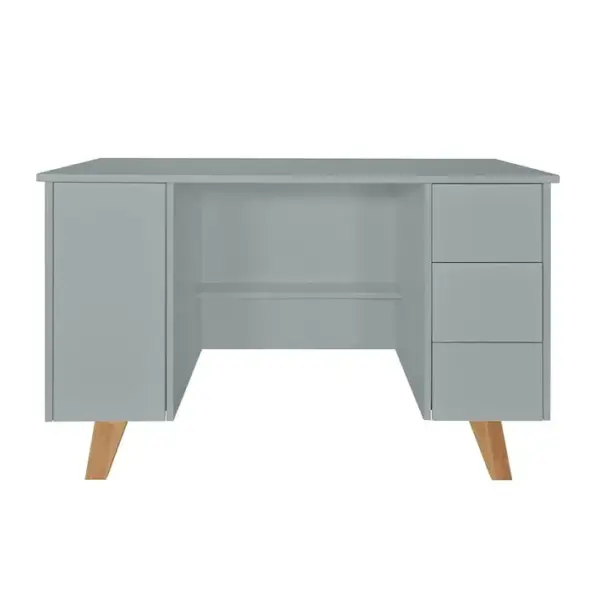 Bureau 3 Tiroirs 1 Porte Zara - Gris