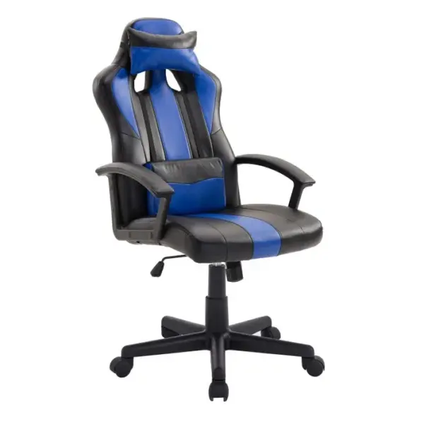 Fauteuil De Bureau Gamer Noir Et Bleu Crash