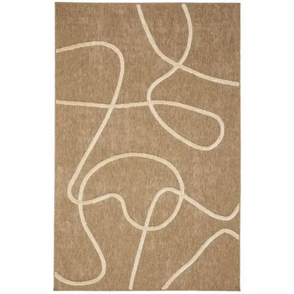 NAZAR Tapis De Salon Palma Abstrait Blanc 200x290