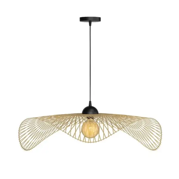 Suspension Jipi En Bambou Avec Fil Noir D75cm