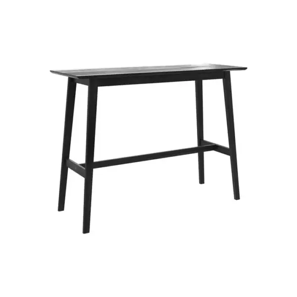 Table De Bar Rectangulaire Buvette 4 Personnes En Bois Noir 120 Cm