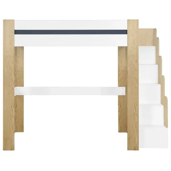 Pack Lit Mezzanine Avec Bureau Et Matelas 140x190 Cm Lex Blanc Et Bois