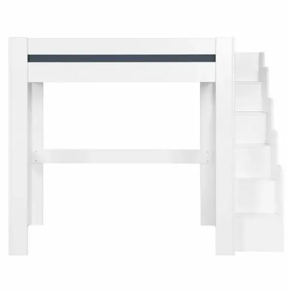 Pack Lit Mezzanine Avec Bureau Et Matelas 140x190 Cm Lex Blanc