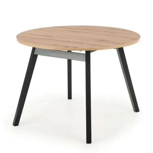 Table Ronde Extensible Noir Et Bois 102cm Storend