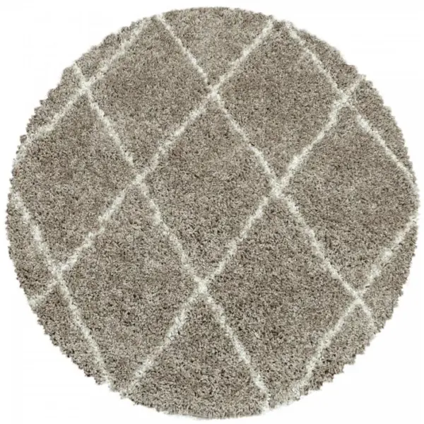 Berbere - Tapis Rond De Style Berbère - Beige Et Ivoire 080 X 080 Cm