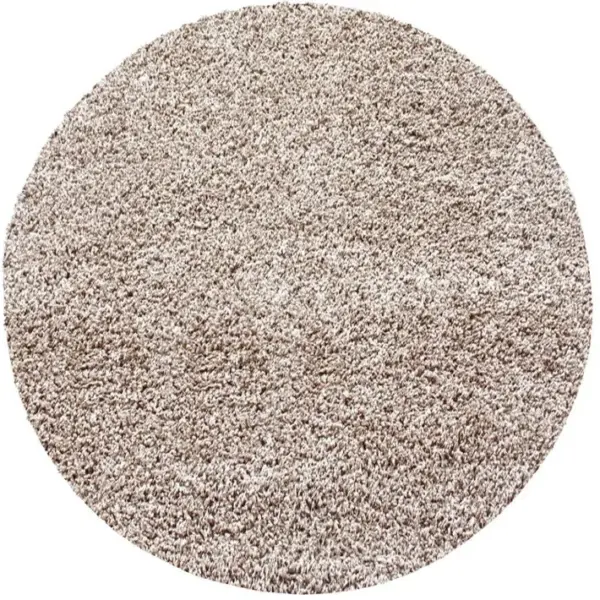 Shaggy - Tapis Uni Rond - Beige 080 X 080 Cm