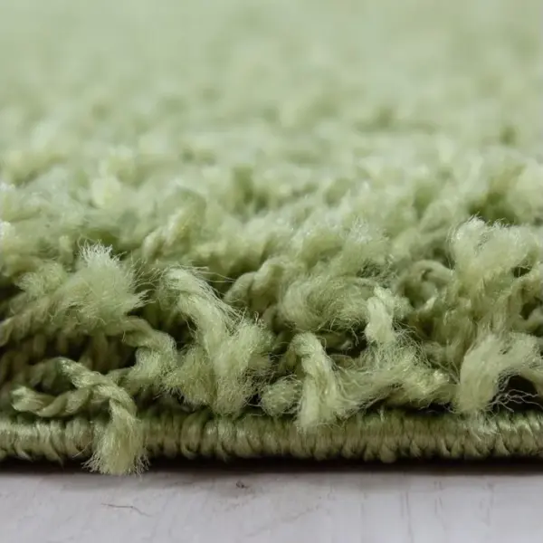 Shaggy - Tapis Uni Rond - Vert 200 X 200 Cm