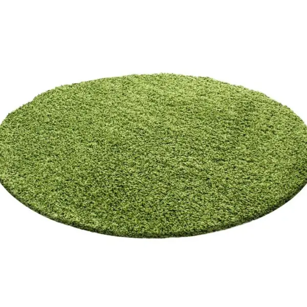 Shaggy - Tapis Uni Rond - Vert 200 X 200 Cm