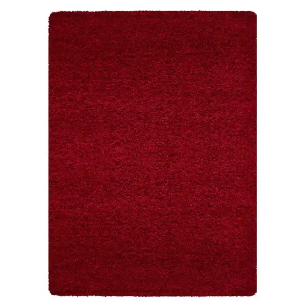 Shaggy - Tapis Uni À Poils Longs - Rouge 160 X 230 Cm