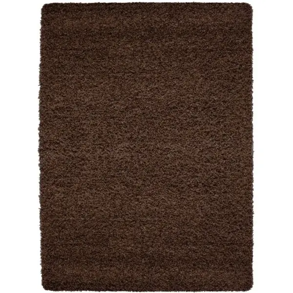 Shaggy - Tapis Uni à Poils Longs - Marron 160 X 230 Cm