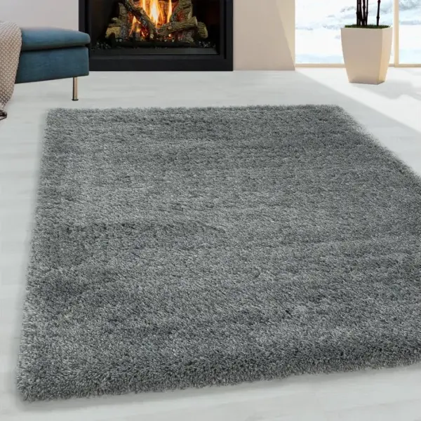 Moelleux - Tapis Cosy à Poils Longs - Gris Clair 280 X 370 Cm