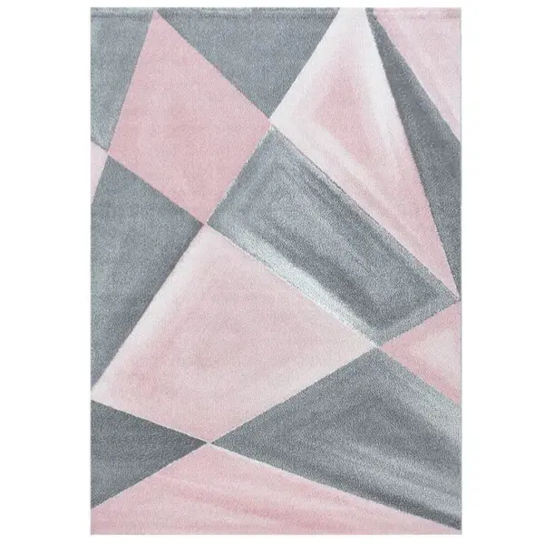 Pastel - Tapis Couleur Pastel - Rose et Gris 120 X 170 Cm