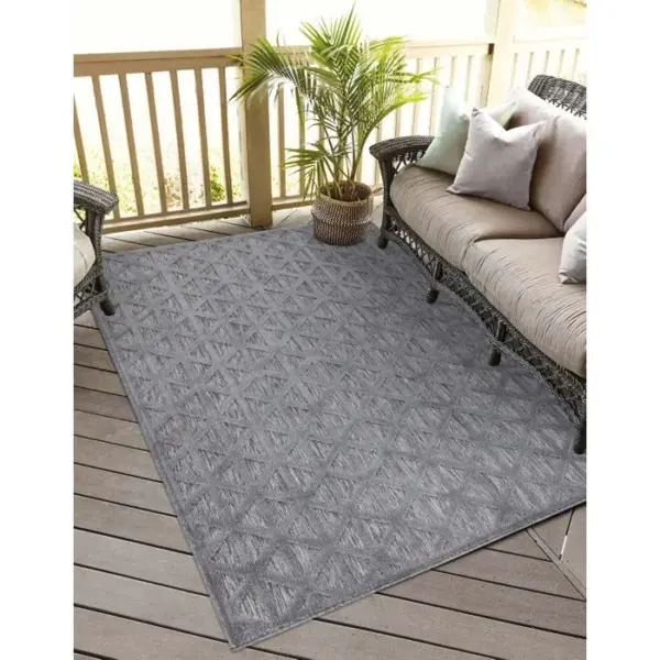 STUDIO DECO Tapis Intérieur/extérieur à Motif Relief 3d Anthracite 280x380cm