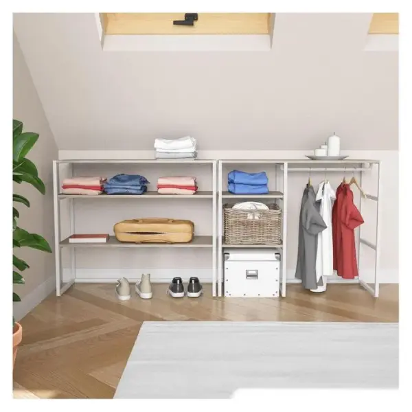 Lot De 2 Portants Vêtements Sous Combles Blanc Modulables Kadra