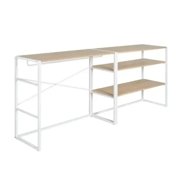 Lot De 2 Portants Vêtements Sous Combles Métal Blanc Modulables Kadra