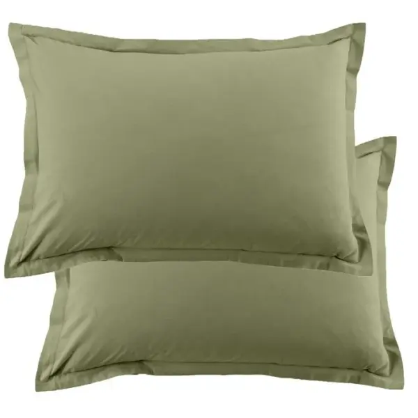 Lot De 2 Taies Doreiller 50x70 Cm Coton 57 Fils Verveine