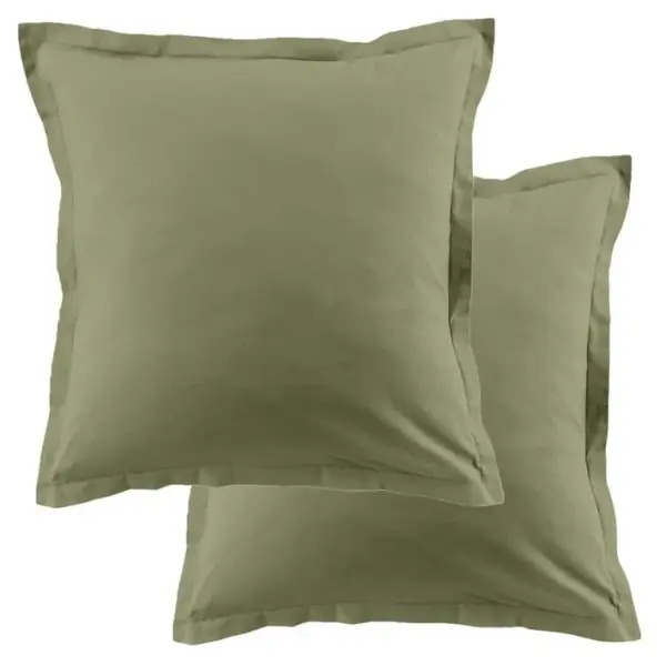 Lot De 2 Taies Doreiller 63x63 Cm Coton 57 Fils Verveine