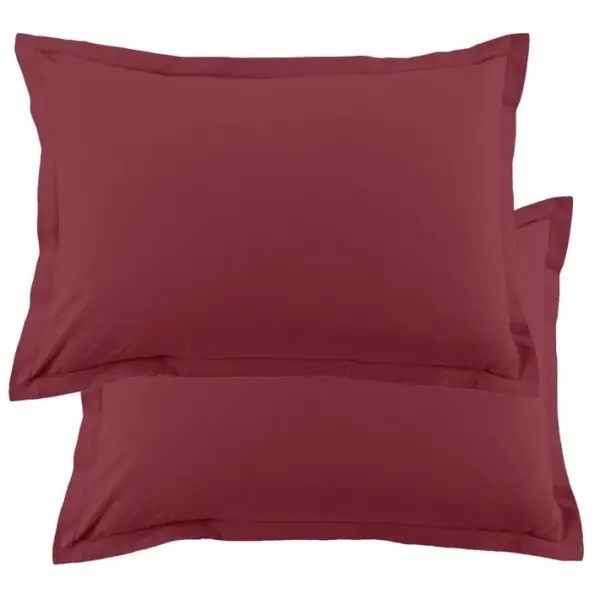 Lot De 2 Taies Doreiller 50x70 Cm Coton 57 Fils Cerise