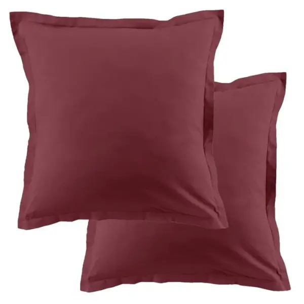 Lot De 2 Taies Doreiller 63x63 Cm Coton 57 Fils Cerise