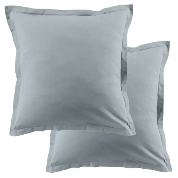 Lot De 2 Taies Doreiller 63x63 Cm Coton 57 Fils Bleu Polaire