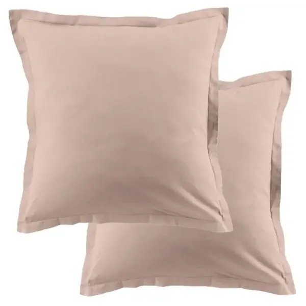 Lot De 2 Taies Doreiller 63x63 Cm Coton 57 Fils Blush